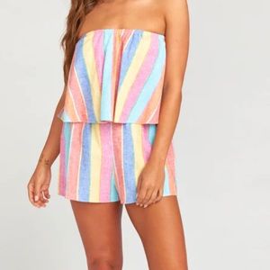 Show Me Your Mumu Thelma Romper ~ in Rainbow Striped